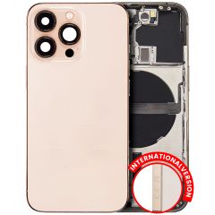 Pull Gold iPhone 13 Pro (International Version) (Used OEM Pull: Grade B) Back Housing W/ Small Components Pre-Installed