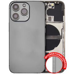 Pull  iPhone 13 Pro (International Version) (Used OEM Pull: Grade B) (Graphite) Back Housing W/ Small Components Pre-Installed