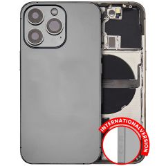 Pull Graphite iPhone 13 Pro (International Version) (Used OEM Pull: Grade C) Back Housing W/ Small Components Pre-Installed