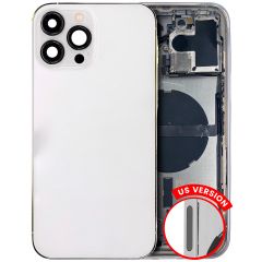 Pull Silver iPhone 13 Pro Max (US Version) (Used OEM Pull: Grade B) Back Housing W/ Small Components Pre-Installed