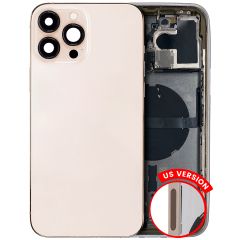 Pull Gold iPhone 13 Pro Max (US Version) (Used OEM Pull: Grade C) Back Housing W/ Small Components Pre-Installed