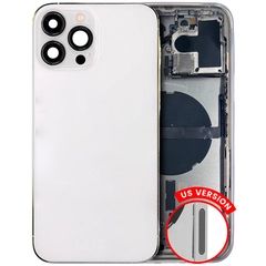 Pull Silver iPhone 13 Pro Max (US Version) (Used OEM Pull: Grade C) Back Housing W/ Small Components Pre-Installed