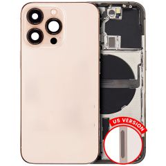 Pull Gold iPhone 13 Pro (US Version) (Used OEM Pull: Grade A) Back Housing W/ Small Components Pre-Installed