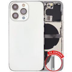 Pull Silver iPhone 13 Pro (US Version) (Used OEM Pull: Grade A) Back Housing W/ Small Components Pre-Installed