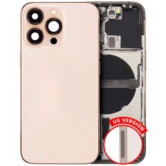 Pull Gold iPhone 13 Pro (US Version) (Used OEM Pull: Grade C) Back Housing W/ Small Components Pre-Installed