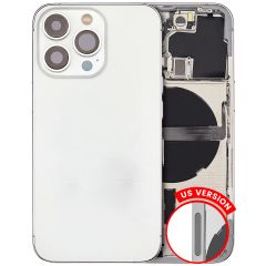 Pull Silver iPhone 13 Pro (US Version) (Used OEM Pull: Grade C) Back Housing W/ Small Components Pre-Installed