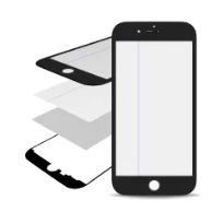 Black iPhone 8 Plus (Black) Glass with Frame / OCA / Polarizer Pre-Installed