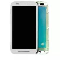 Refurbished White Motorola Moto E (XT1022 / 2014) LCD Assembly With Frame