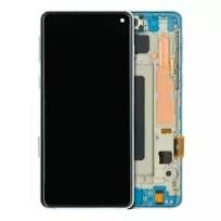 S30 Prism Blue Samsung Galaxy S10  LCD Assembly With Frame (Without Finger Print Sensor) (Aftermarket Plus: TFT)
