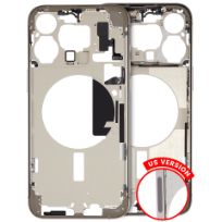 Pull  iPhone 15 Pro Max (US Version) (Used OEM Pull: Grade A) (Natural Titanium) Mid-Frame Housing With Power And Volume Button