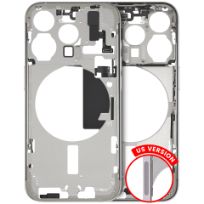 Pull Titanium Black iPhone 15 Pro (US Version) (Used OEM Pull: Grade C) (Black Titanium) Mid-Frame Housing With Power And Volume Button