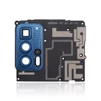 Blue Vegan Leather Motorola Edge 20 Pro (XT2153-1 / 2021) Motherboard Protective Cover