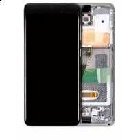 Pull Cosmic Black Samsung Galaxy S20 5G (Non Verizon 5G UW Model) (Used OEM Pull: Grade A) OLED Assembly With Frame