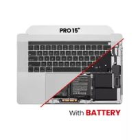 Silver MacBook Pro 15" Touch Bar (A1990 / Late 2018 / Early 2019)  (US English) Top Case Assembly (With Battery And Keyboard)