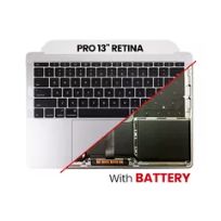 Pull Silver MacBook Pro 13" Retina (A1708 / Late 2016) (US Keyboard) (Used OEM Pull: Grade New) Top Case Assembly With Battery And Keyboard