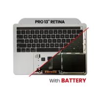 Pull Space Gray MacBook Pro 13" Retina (A1708 / Late 2016) (US Keyboard) (Used OEM Pull: Grade New) Top Case Assembly With Battery And Keyboard