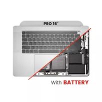 Pull Silver MacBook Pro 16" (A2141 / Mid 2019) (US English) (Used OEM Pull: Grade New) Top Case Assembly With Battery And Keyboard