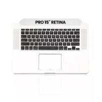 Pull  MacBook Pro 15" Retina (A1398 / Mid 2012 / Early 2013) (US English) (Used OEM Pull: Grade New) Top Case With Keyboard And Microphone